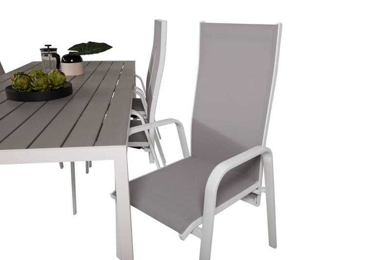 Break Matgrupp Utomhus 205 cm + 6 st Copacabana Reclinerstol Utomhusar - Grå /Vit - Utemöbler - Utegrupp - Matgrupp utomhus