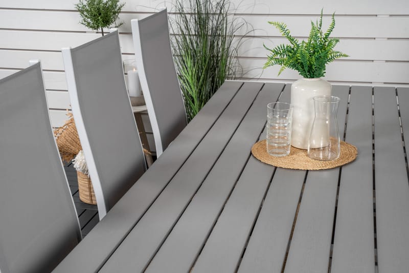 Break Matgrupp Utomhus 205 cm + 6 st Copacabana Reclinerstol Utomhusar - Grå /Vit - Utemöbler - Utegrupp - Matgrupp utomhus