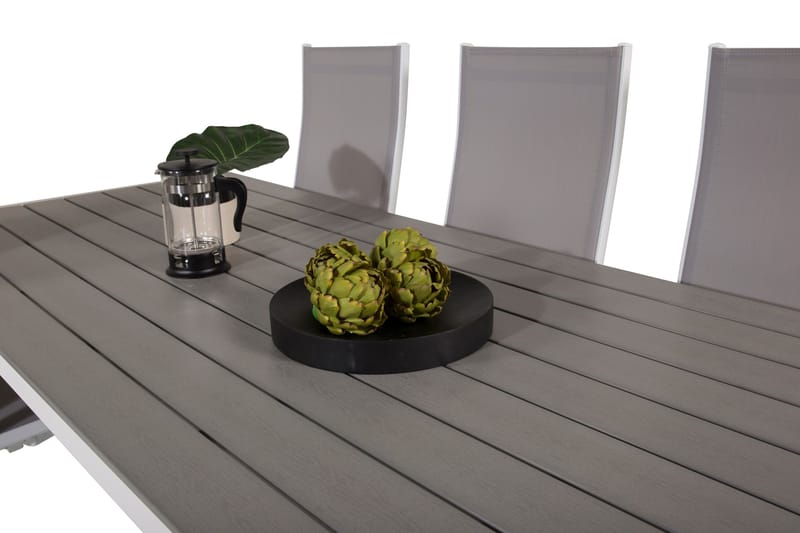 Break Matgrupp Utomhus 205 cm + 6 st Copacabana Reclinerstol Utomhusar - Grå /Vit - Utemöbler - Utegrupp - Matgrupp utomhus