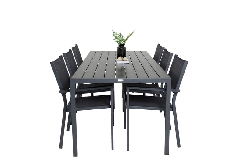 Break Matgrupp Utomhus 205 cm Rektangulär med 6 Copacabana Utestolar - Svart - Utemöbler - Utegrupp - Matgrupp utomhus