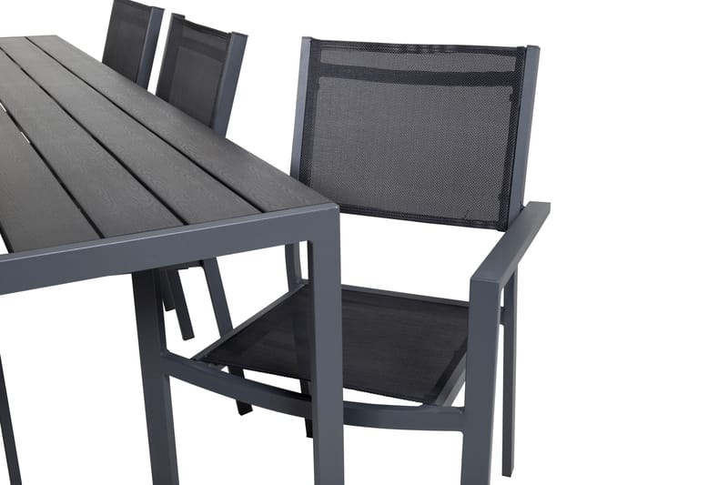 Break Matgrupp Utomhus 205 cm Rektangulär med 6 Copacabana Utestolar - Svart - Utemöbler - Utegrupp - Matgrupp utomhus