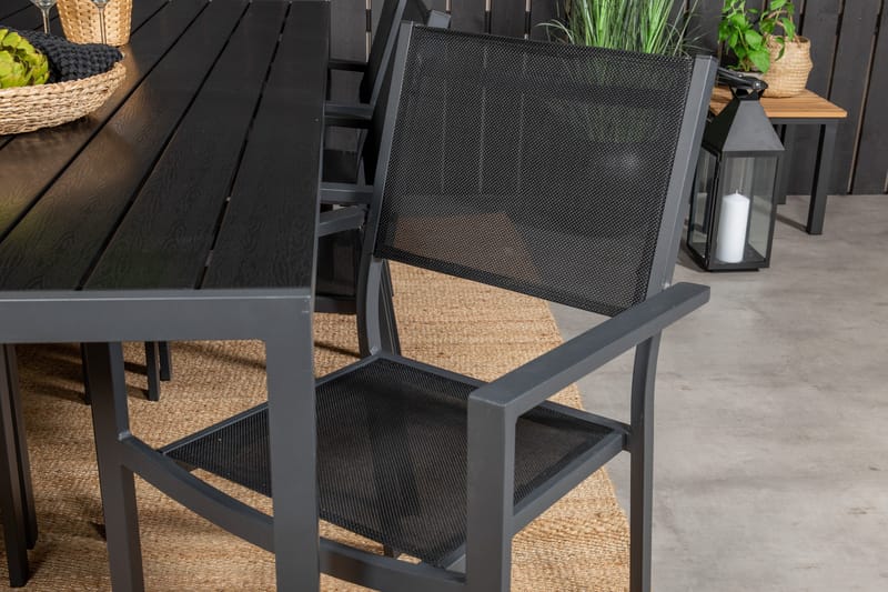 Break Matgrupp Utomhus 205 cm Rektangulär med 6 Copacabana Utestolar - Svart - Utemöbler - Utegrupp - Matgrupp utomhus