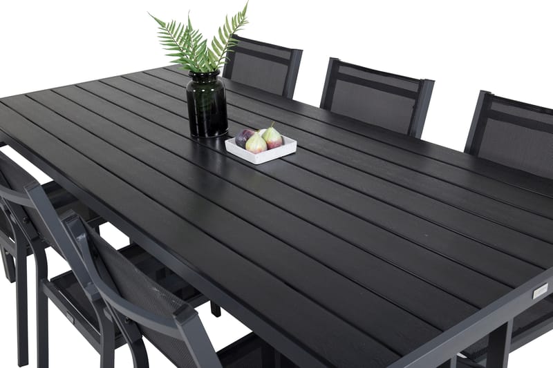 Break Matgrupp Utomhus 205 cm Rektangulär med 6 Copacabana Utestolar - Svart - Utemöbler - Utegrupp - Matgrupp utomhus