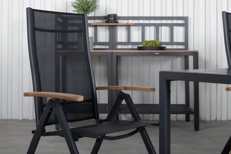 Break Matgrupp Utomhus 205cm + 6 Panama Positionsstolar Svart/Grå - Venture Home - Utemöbler - Utegrupp - Matgrupp utomhus