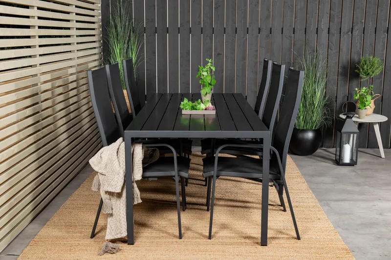 Break Matgrupp Utomhus inkl 6 Copacabana Karmstolar Utomhus - Polywood/Svart - Utemöbler - Utegrupp - Matgrupp utomhus