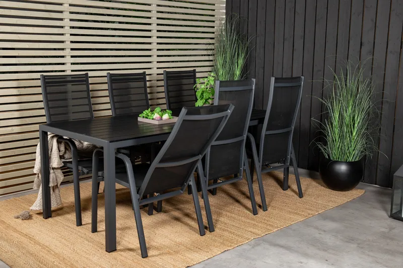 Break Matgrupp Utomhus inkl 6 Copacabana Karmstolar Utomhus - Polywood/Svart - Utemöbler - Utegrupp - Matgrupp utomhus