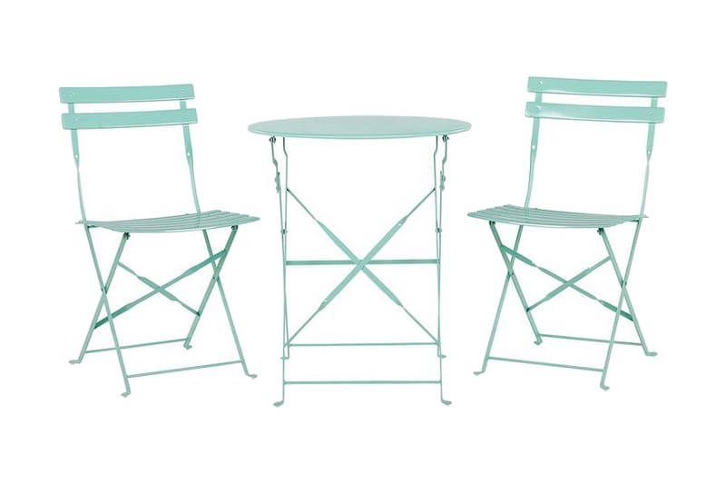 Alatri Balkongset 60 cm + 2 Utestolar - Mintgrön - Utemöbler - Utegrupp - Cafeset