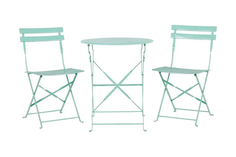 Alatri Balkongset 60 cm + 2 Utestolar, Mintgrön