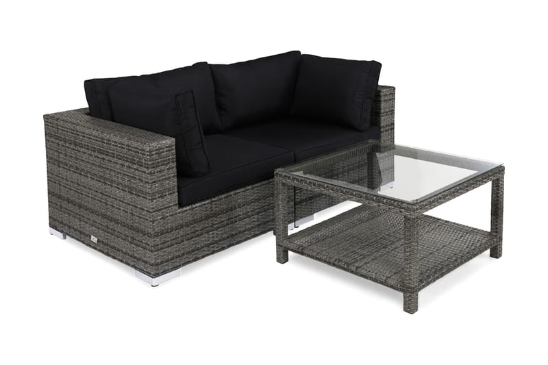 Bahamas Loungegrupp 2-sits Bord 75x75 - Grå - Utemöbler - Utegrupp - Cafeset