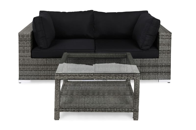 Bahamas Loungegrupp 2-sits Bord 75x75 - Grå - Utemöbler - Utegrupp - Cafeset