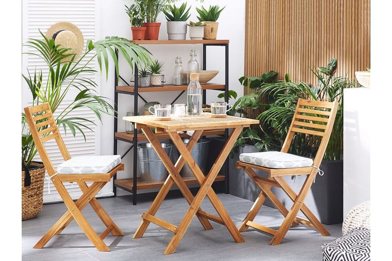 Balkongset av bord och 2 stolar brun/mintgrön FIJI - Vit - Cafeset - Balkonggrupp & balkongset