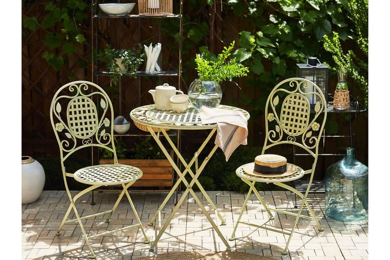 Balkongset av Utebord och 2 Utestolar ljusgrön BIVIO - Grön - Utemöbler - Utegrupp - Cafeset