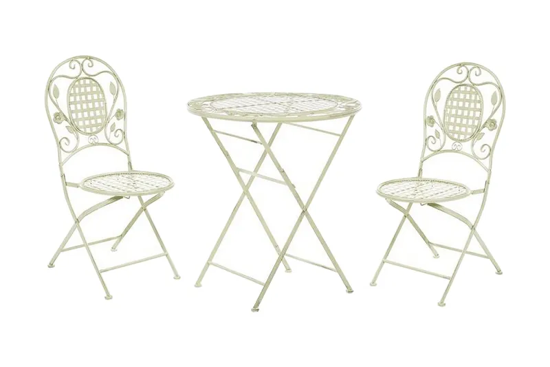 Balkongset av Utebord och 2 Utestolar ljusgrön BIVIO, Grön