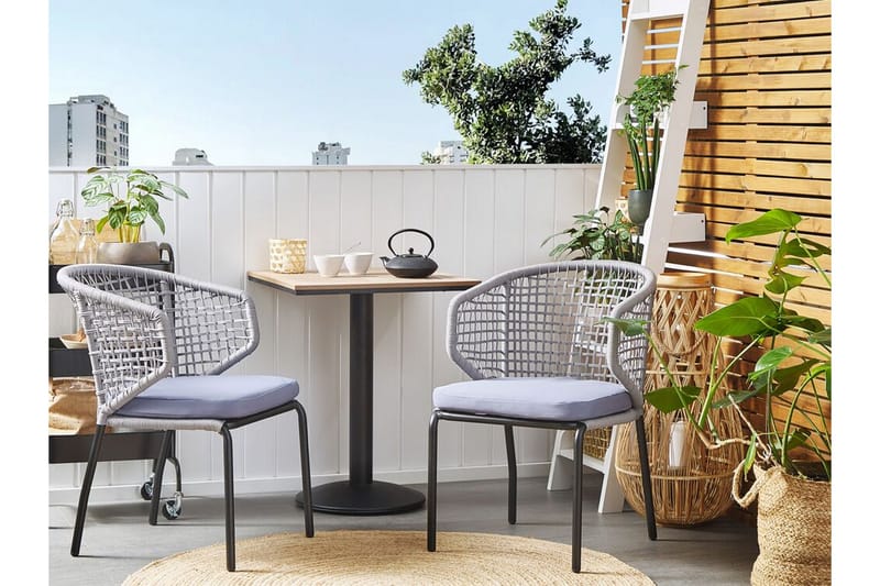 Balkongset grå/svart PALMI - Grå - Utemöbler - Utegrupp - Cafeset
