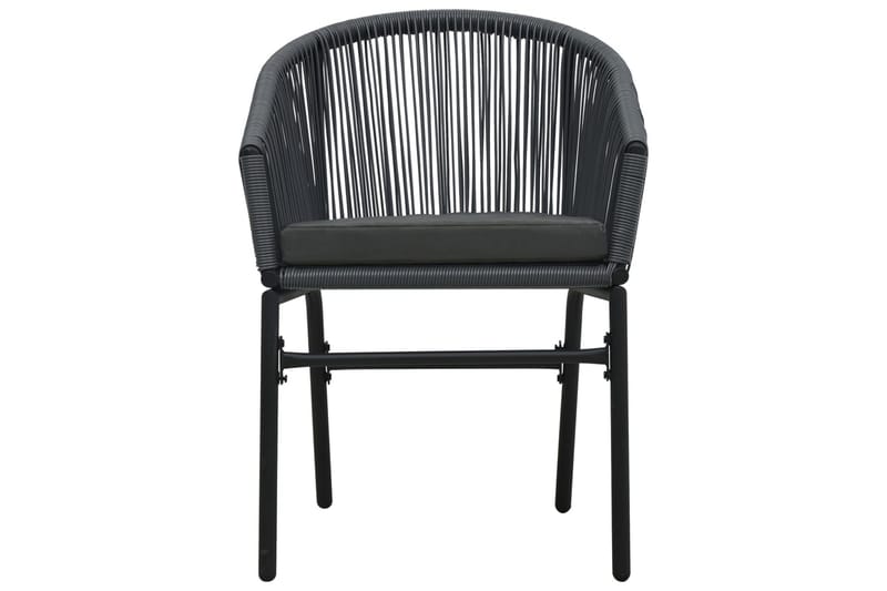 Bistrogrupp 3 delar med dynor PVC-rotting antracit - Grå - Utemöbler - Utegrupp - Cafeset