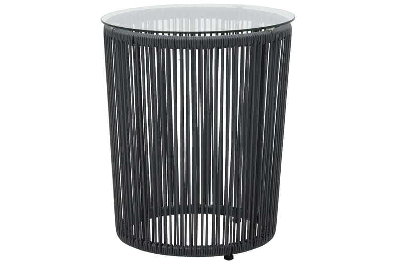 Bistrogrupp 3 delar med dynor PVC-rotting antracit - Grå - Utemöbler - Utegrupp - Cafeset