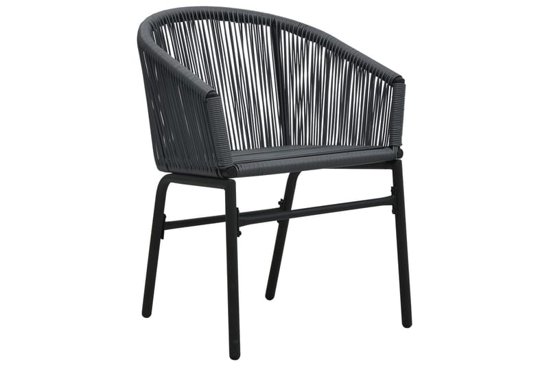 Bistrogrupp 3 delar med dynor PVC-rotting antracit - Grå - Utemöbler - Utegrupp - Cafeset
