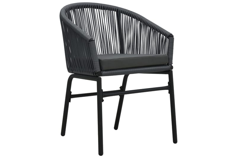 Bistrogrupp 3 delar med dynor PVC-rotting antracit - Grå - Utemöbler - Utegrupp - Cafeset