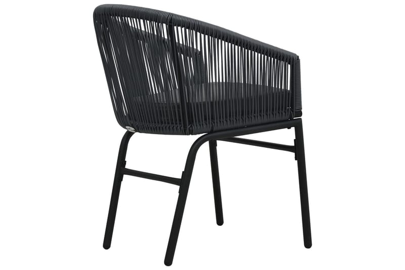 Bistrogrupp 3 delar med dynor PVC-rotting antracit - Grå - Utemöbler - Utegrupp - Cafeset