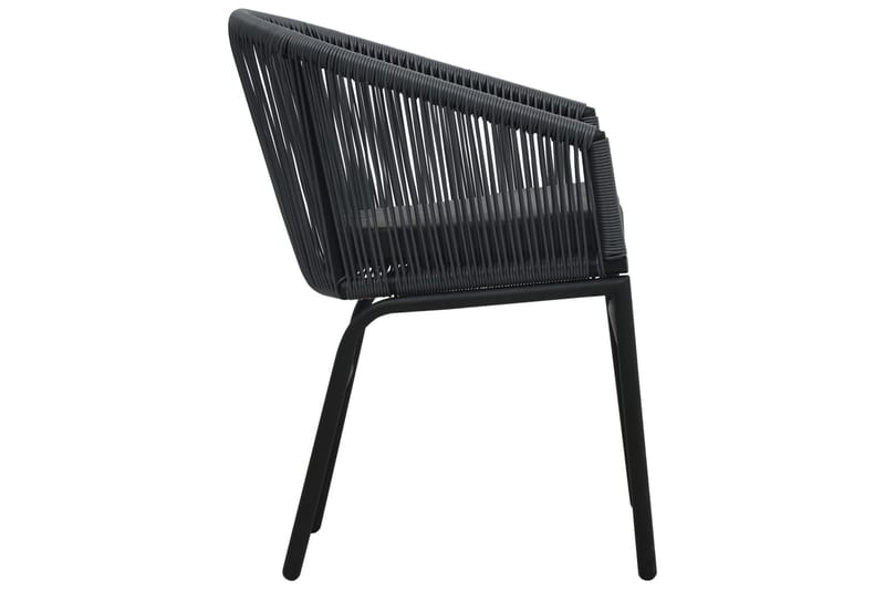 Bistrogrupp 3 delar med dynor PVC-rotting antracit - Grå - Utemöbler - Utegrupp - Cafeset