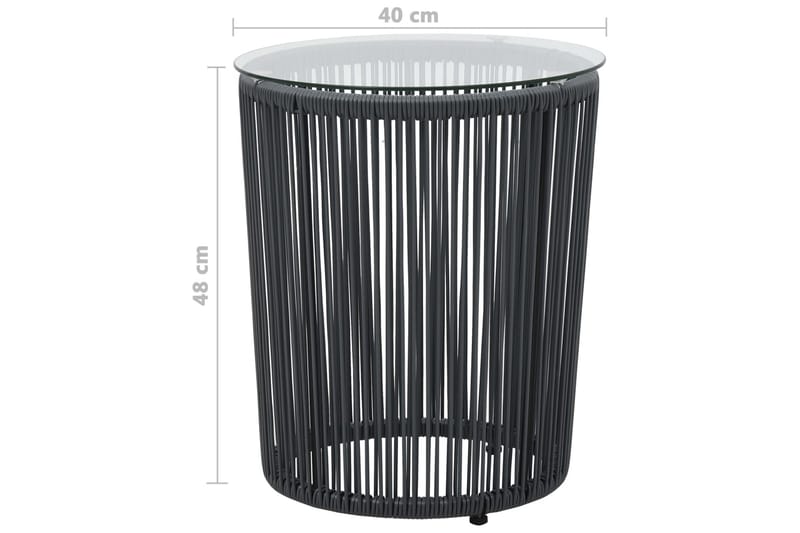 Bistrogrupp 3 delar med dynor PVC-rotting antracit - Grå - Utemöbler - Utegrupp - Cafeset