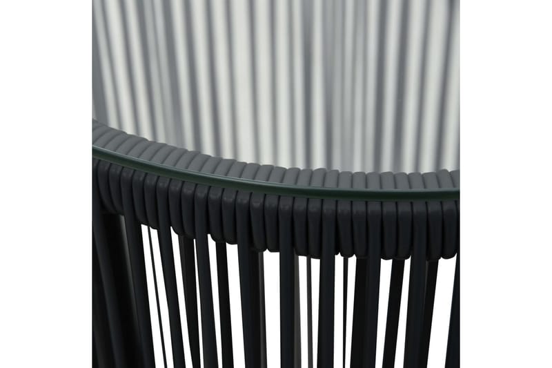 Bistrogrupp 3 delar med dynor PVC-rotting svart - Svart - Balkonggrupp & balkongset - Cafeset