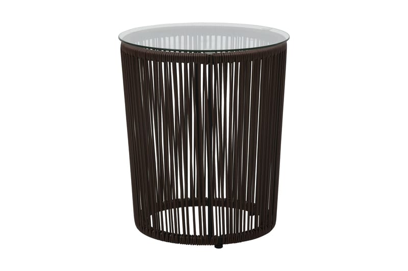 Bistrogrupp 3 delar med dynor PVC-rotting brun - Brun - Utemöbler - Utegrupp - Cafeset