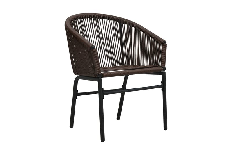 Bistrogrupp 3 delar med dynor PVC-rotting brun - Brun - Utemöbler - Utegrupp - Cafeset