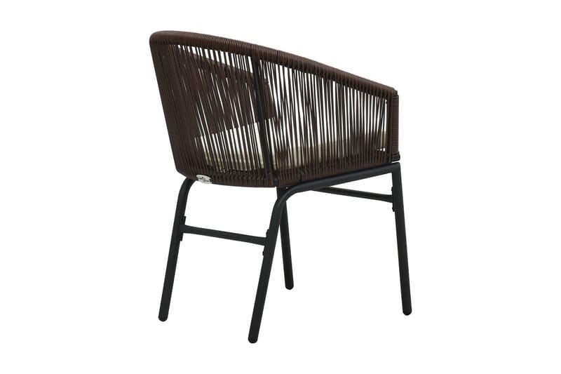 Bistrogrupp 3 delar med dynor PVC-rotting brun - Brun - Utemöbler - Utegrupp - Cafeset