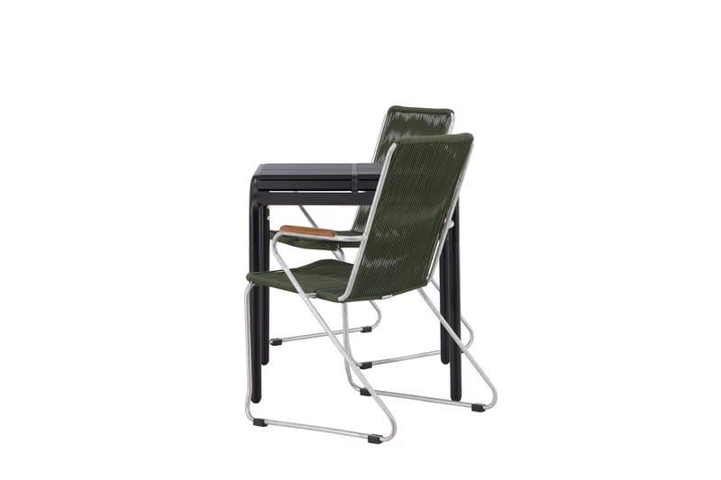 Borneo Caféset 70 cm + 2 st Bois Karmstolar Grön/Svart - Grön/Svart - Utemöbler - Balkong - Balkongmöbler - Balkonggrupp & balkongset