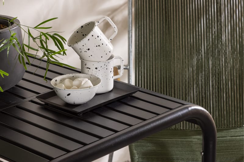 Borneo Caféset 70 cm + 2 st Bois Karmstolar Grön/Svart - Grön/Svart - Utemöbler - Balkong - Balkongmöbler - Balkonggrupp & balkongset