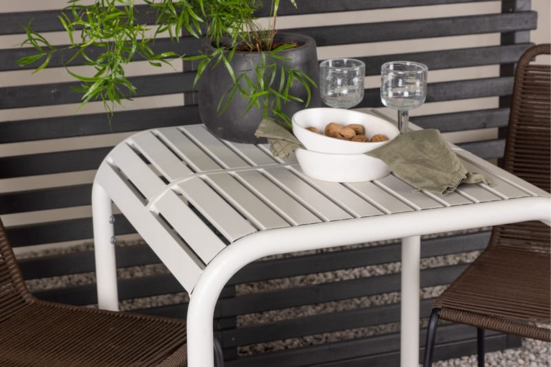 Borneo Caféset 70 cm + 2 st Lindos Matstolar - Brun/Beige - Utemöbler - Balkong - Balkongmöbler - Balkonggrupp & balkongset