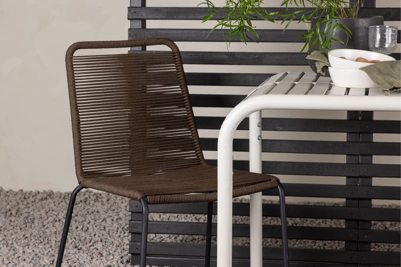 Borneo Caféset 70 cm + 2 st Lindos Matstolar - Brun/Beige - Utemöbler - Balkong - Balkongmöbler - Balkonggrupp & balkongset