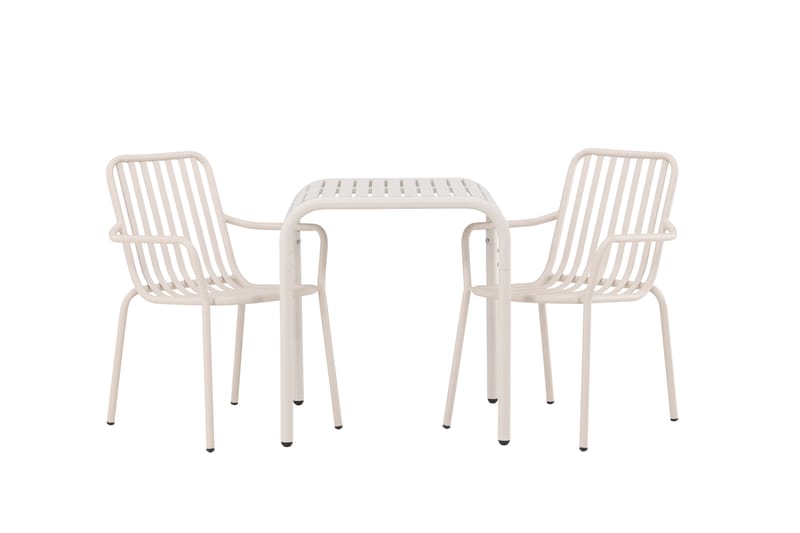 Borneo Caféset 70 cm + 2 st Peking Karmstolar - Beige - Utemöbler - Balkong - Balkongmöbler - Balkonggrupp & balkongset