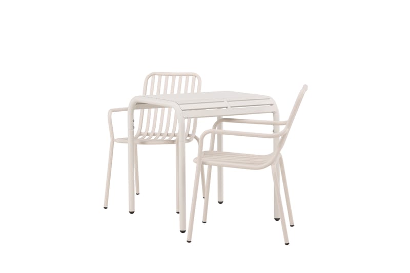 Borneo Caféset 70 cm + 2 st Peking Karmstolar - Beige - Utemöbler - Balkong - Balkongmöbler - Balkonggrupp & balkongset