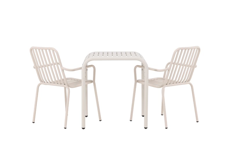 Borneo Caféset 70 cm + 2 st Peking Karmstolar - Beige - Utemöbler - Balkong - Balkongmöbler - Balkonggrupp & balkongset