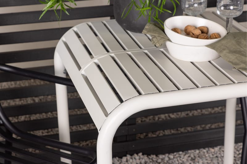 Borneo Caféset 70 cm + 2 st Peking Karmstolar - Svart/Beige - Utemöbler - Balkong - Balkongmöbler - Balkonggrupp & balkongset