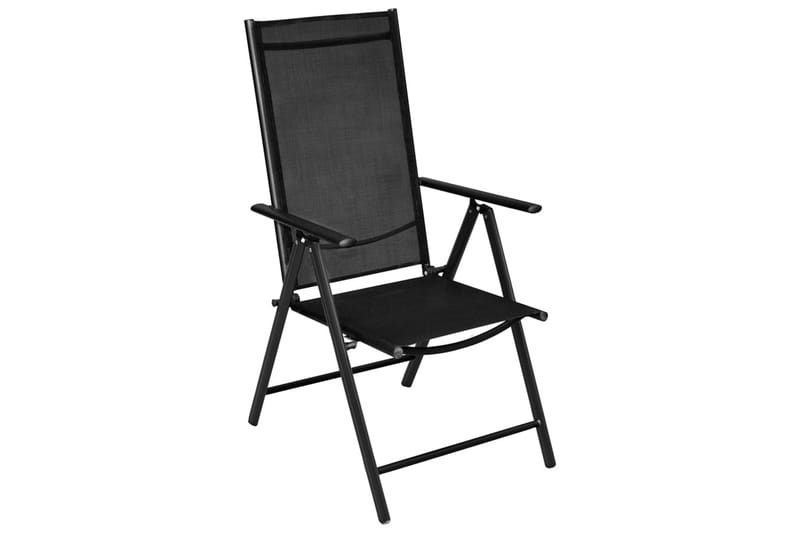 Caféset 3 delar aluminium och textilen svart - Svart - Utemöbler - Utegrupp - Cafeset