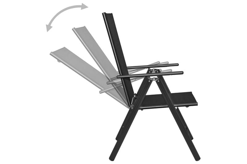 Caféset 3 delar aluminium och textilen svart - Svart - Utemöbler - Utegrupp - Cafeset