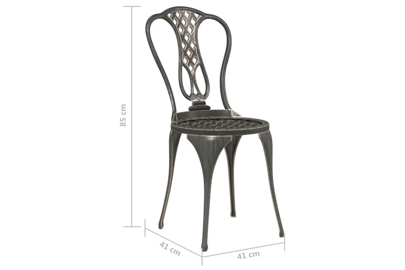 Caféset 3 delar gjuten aluminium brons - Brun - Utemöbler - Utegrupp - Cafeset