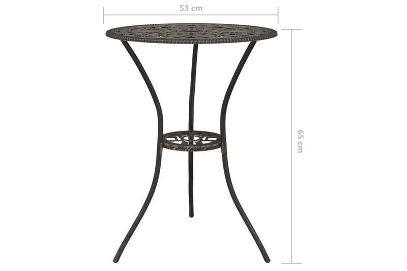 Caféset 3 delar gjuten aluminium brons - Brun - Utemöbler - Utegrupp - Cafeset