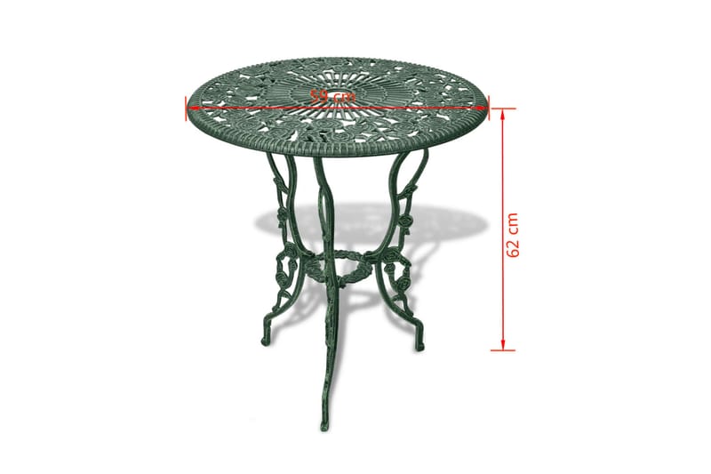 Caféset 3 delar gjuten aluminium grön - Grön - Utemöbler - Utegrupp - Cafeset