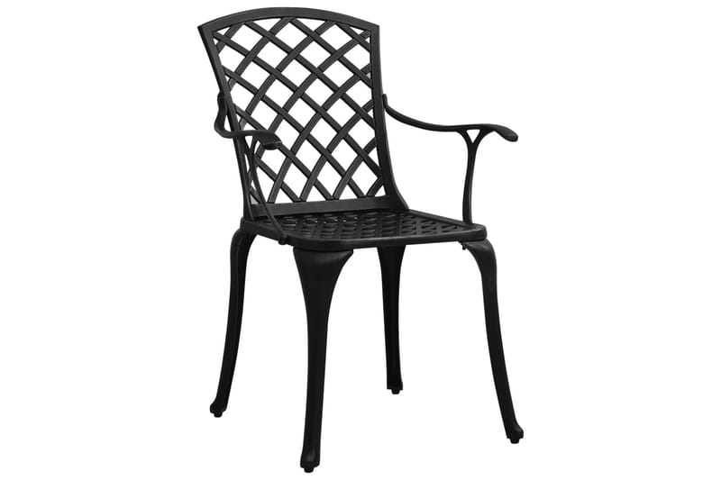Caféset 3 delar gjuten aluminium svart - Svart - Utemöbler - Utegrupp - Cafeset