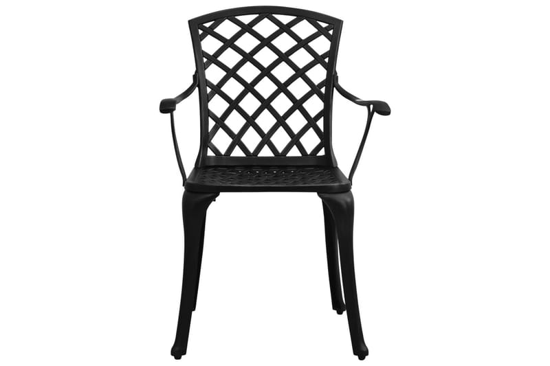 Caféset 3 delar gjuten aluminium svart - Svart - Utemöbler - Utegrupp - Cafeset