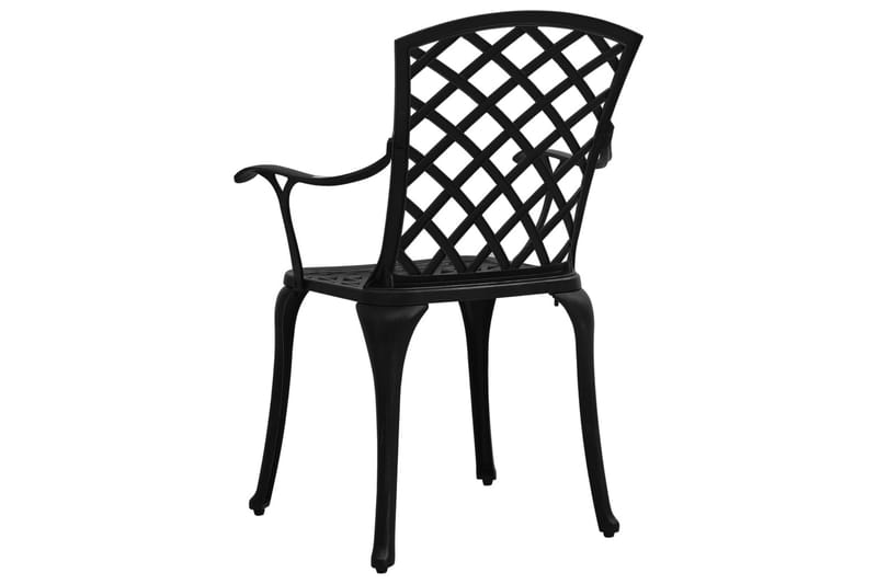 Caféset 3 delar gjuten aluminium svart - Svart - Utemöbler - Utegrupp - Cafeset