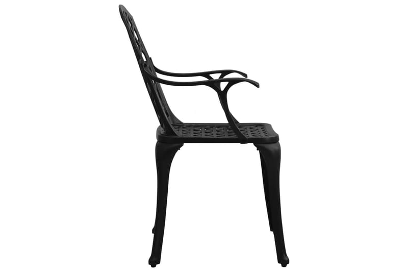 Caféset 3 delar gjuten aluminium svart - Svart - Utemöbler - Utegrupp - Cafeset