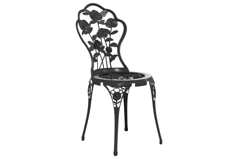 Caféset 3 delar gjuten aluminium svart - Svart - Utemöbler - Utegrupp - Cafeset