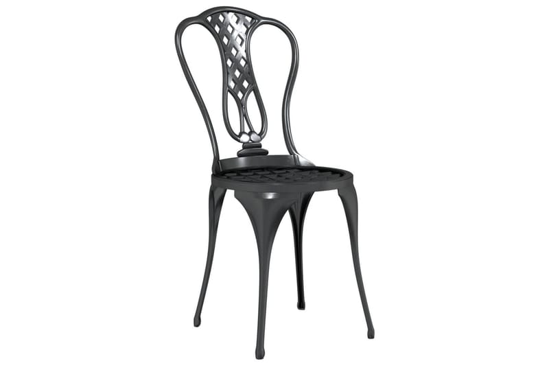 Caféset 3 delar gjuten aluminium svart - Svart - Utemöbler - Utegrupp - Cafeset