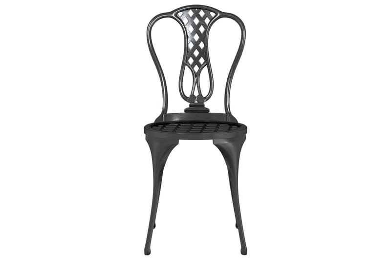 Caféset 3 delar gjuten aluminium svart - Svart - Utemöbler - Utegrupp - Cafeset