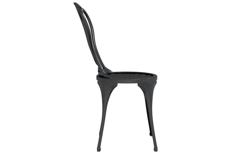 Caféset 3 delar gjuten aluminium svart - Svart - Utemöbler - Utegrupp - Cafeset